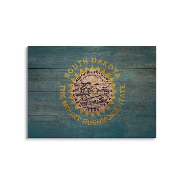 Wile E. Wood 20 x 14 in. South Dakota State Flag Wood Art FLSD-2014